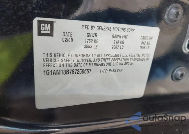 1G1AM18B787256667: 41919299