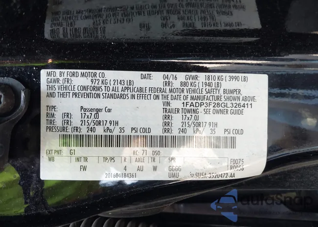 1FADP3F28GL326411: 41919383