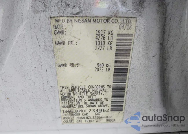 1N4AL3AP0JC234962: 41919426