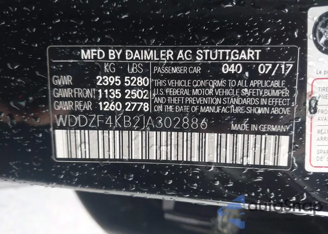 WDDZF4KB2JA302886: 41920236