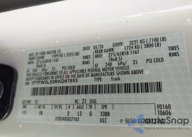 1FTFW3L53RKD97853: 41919956