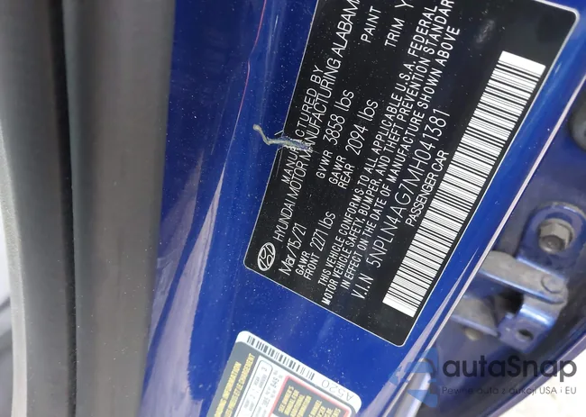 5NPLN4AG7MH041381: 41921034