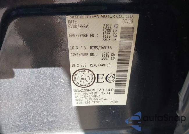 5N1AZ2MH4JN173140: 41921372