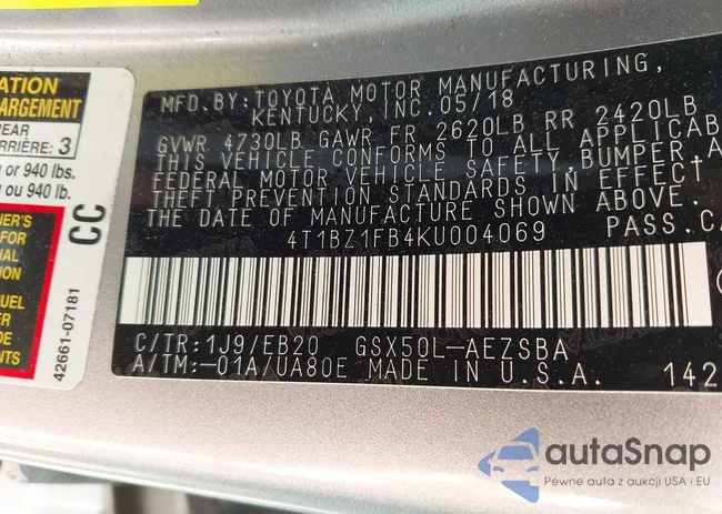 4T1BZ1FB4KU004069: 41921466