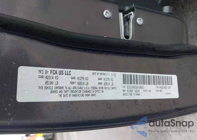 2C3CDXBG5GH180221: 41921490