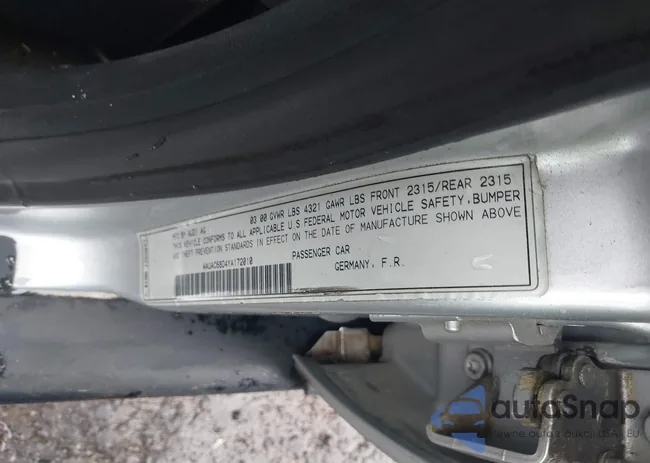 WAUAC68D4YA172010: 41922110