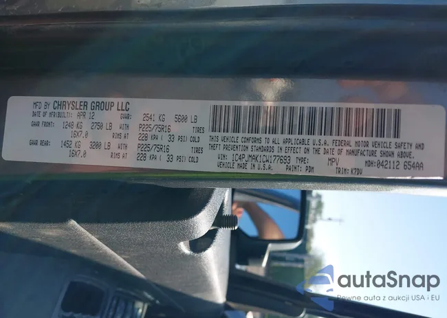 1C4PJMAK1CW177693: 41922273