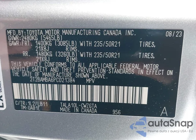 2T2BAMBA6PC021384: 41922467