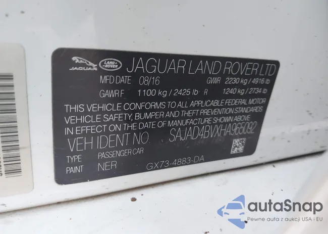 SAJAD4BVXHA965092: 41921716