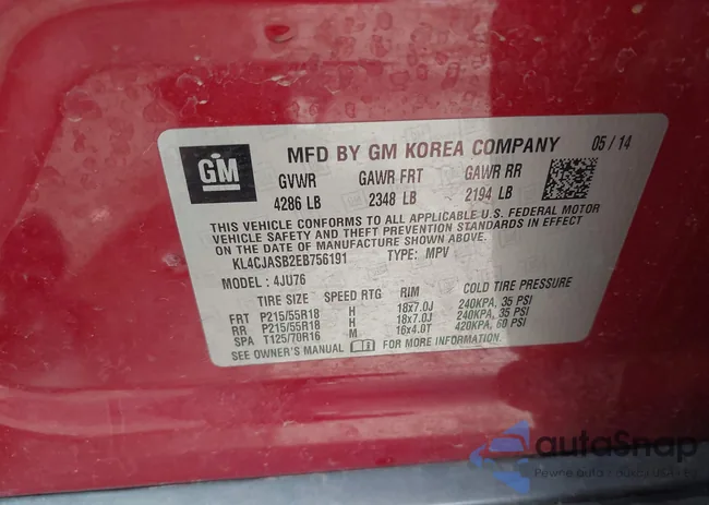 KL4CJASB2EB756191: 41921997