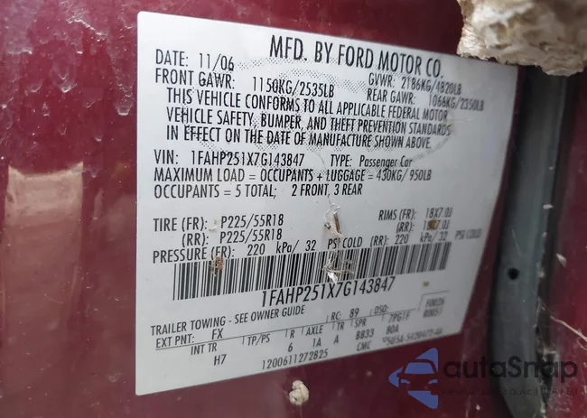 1FAHP251X7G143847: 41922024