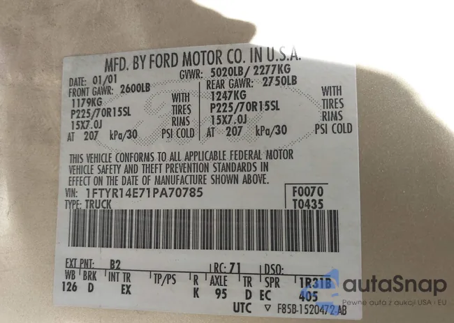 1FTYR14E71PA70785: 41923099