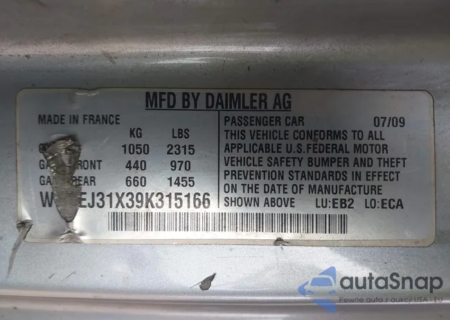 WMEEJ31X39K315166: 41923272