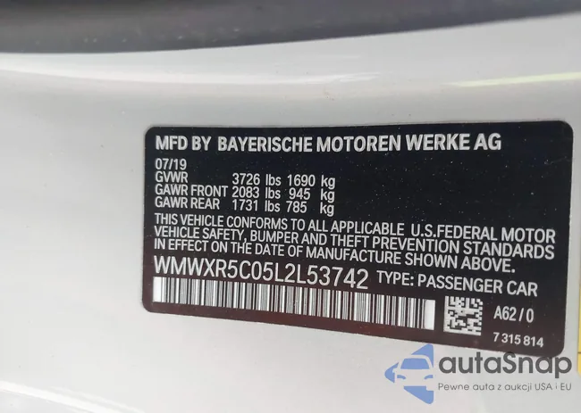 WMWXR5C05L2L53742: 41923423