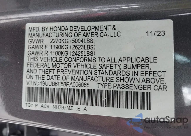 19UUB6F58PA006068: 41922648