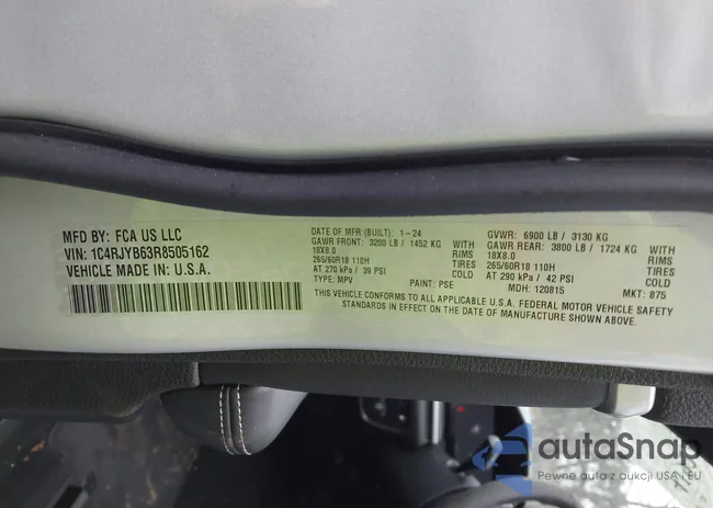 1C4RJYB63R8505162: 41922731