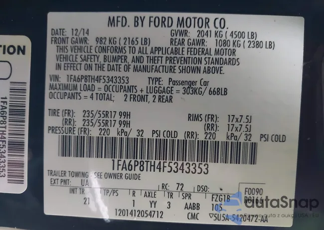 1FA6P8TH4F5343353: 41924130