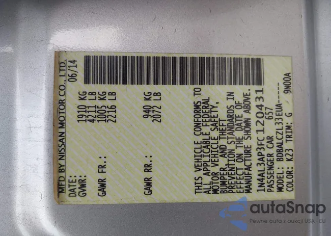 1N4AL3AP3FC120431: 41924136