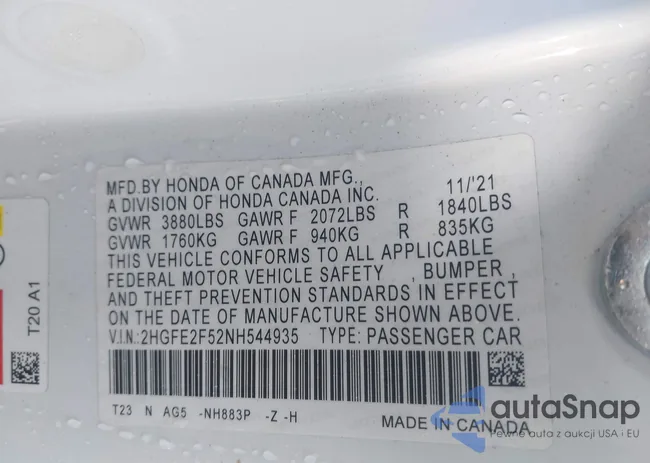 2HGFE2F52NH544935: 41923886