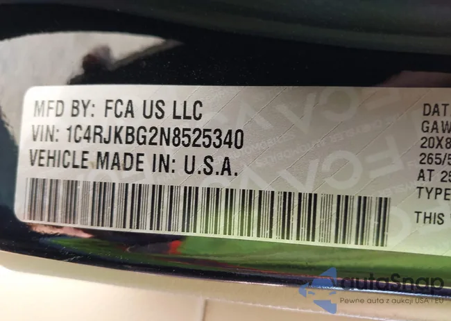 1C4RJKBG2N8525340: 41925035