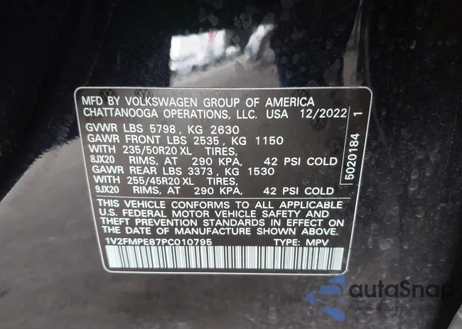 1V2FMPE87PC010795: 41925488