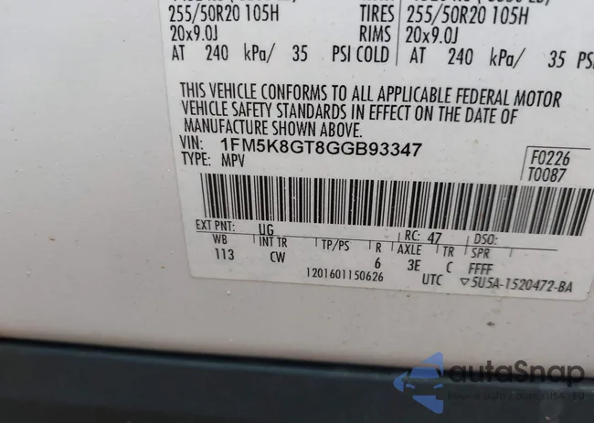 1FM5K8GT8GGB93347: 41924898