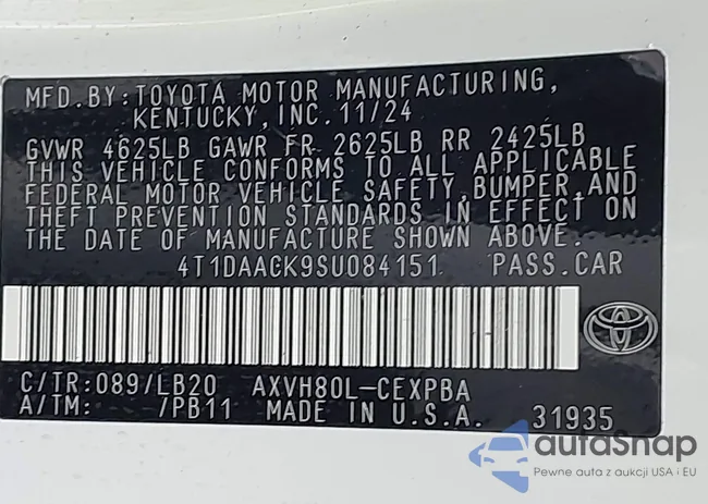 4T1DAACK9SU084151: 41926053
