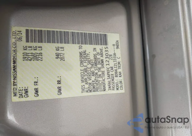 1N4AL3APXFC123035: 41926150