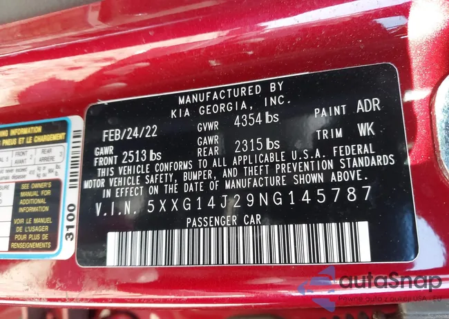 5XXG14J29NG145787: 41925894