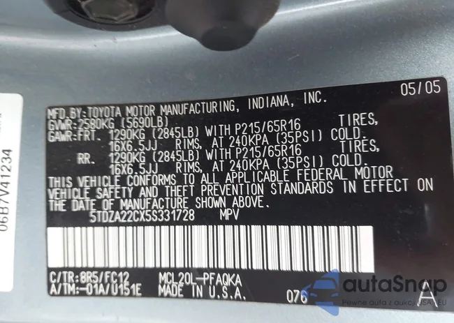 5TDZA22CX5S331728: 41928071