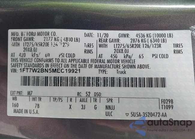 1FT7W2BN5MEC19921: 41928234