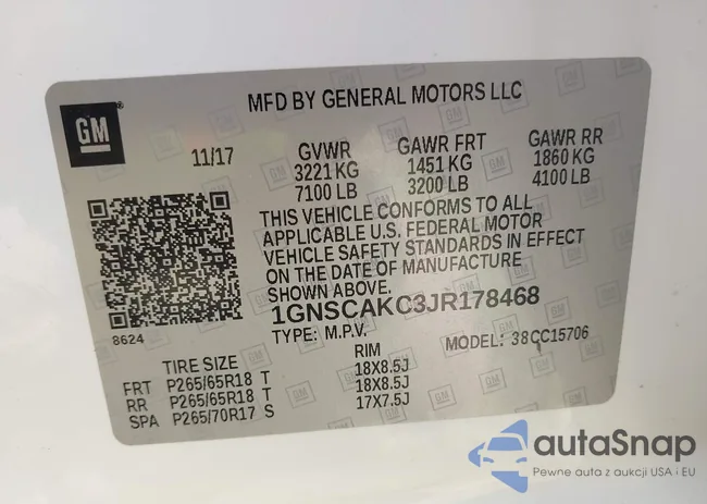 1GNSCAKC3JR178468: 41928321