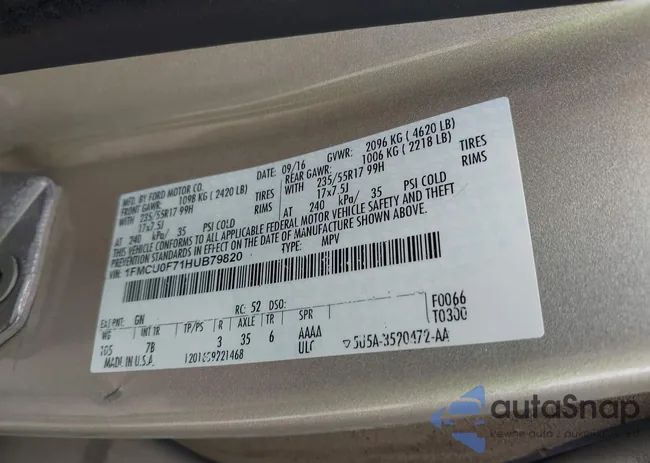 1FMCU0F71HUB79820: 41928354