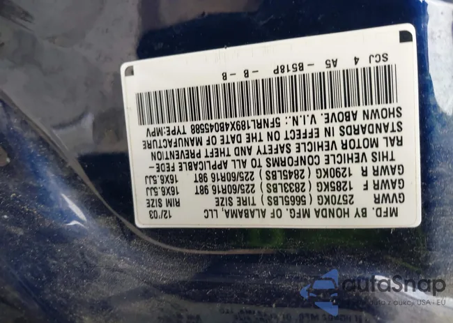 5FNRL189X4B045588: 41928397