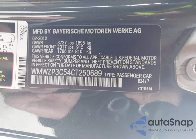 WMWZP3C54CT250689: 41928624