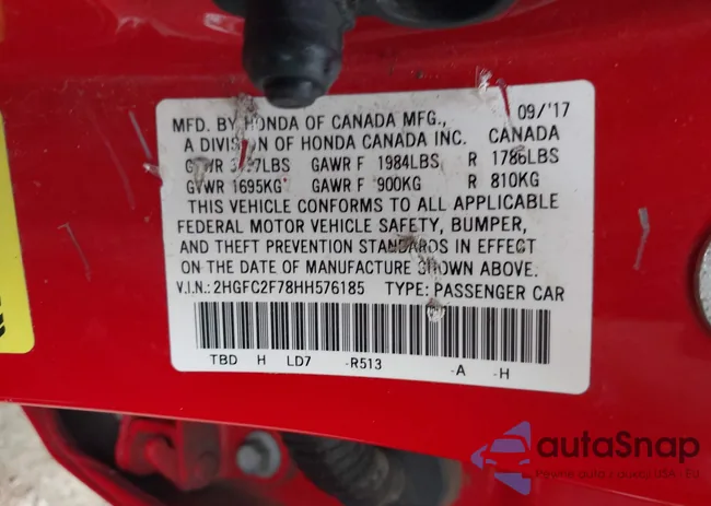 2HGFC2F78HH576185: 41927846