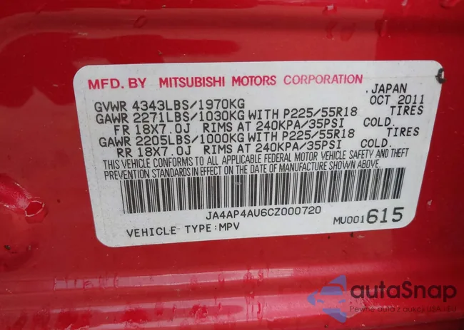 JA4AP4AU6CZ000720: 41927981