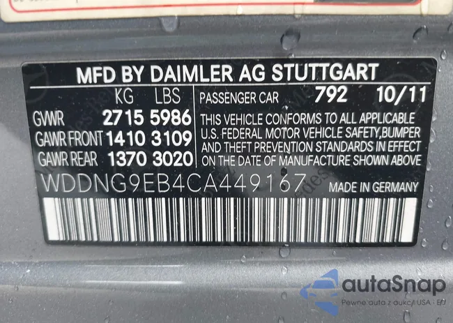 WDDNG9EB4CA449167: 41929476