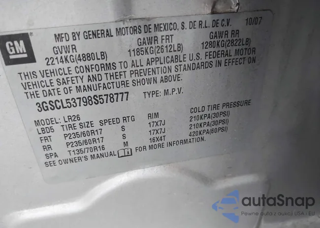 3GSCL53798S578777: 41929525