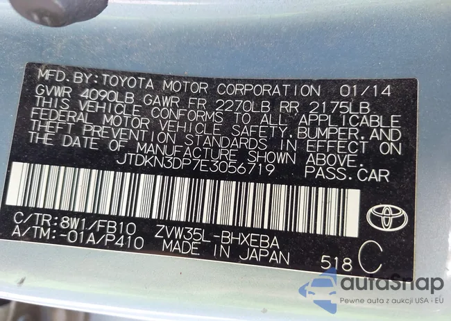 JTDKN3DP7E3056719: 41928691