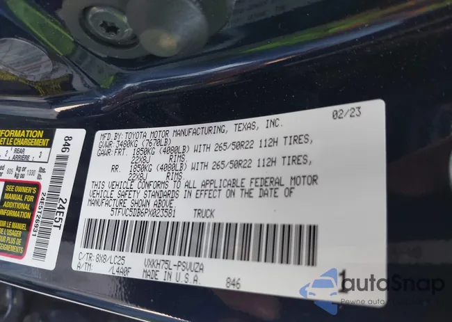 5TFVC5DB6PX023581: 41930158