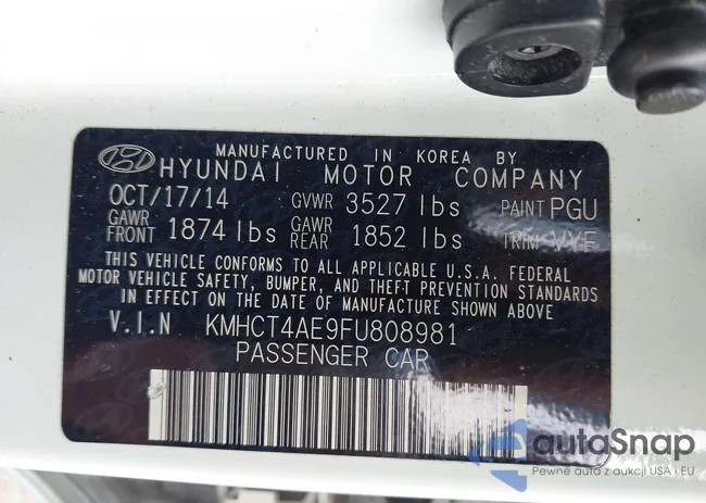 KMHCT4AE9FU808981: 41930246