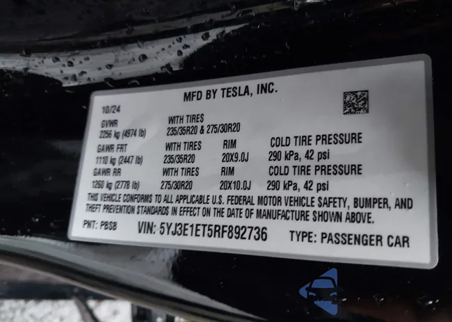 5YJ3E1ET5RF892736: 41930451