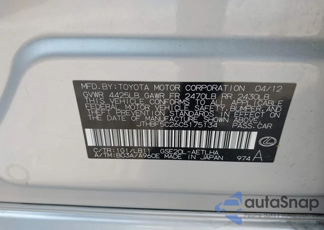 JTHBF5C26C5175134: 41932123