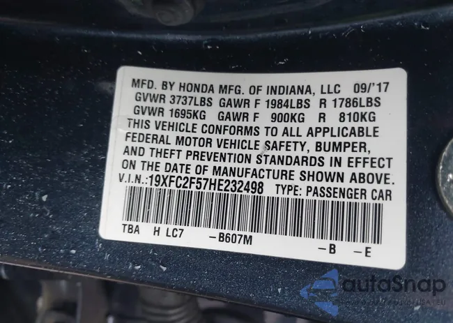 19XFC2F57HE232498: 41932491