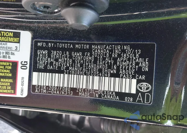 2T1BURHE1EC054048: 41933049