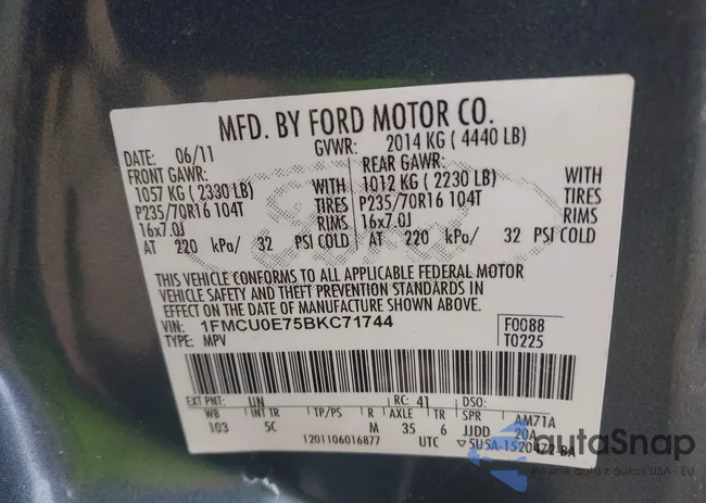 1FMCU0E75BKC71744: 41933508