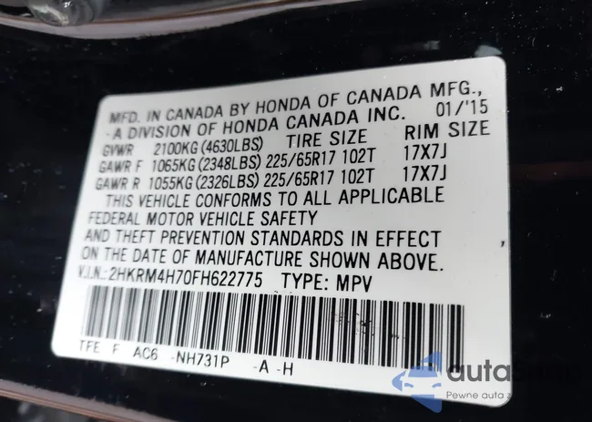 2HKRM4H70FH622775: 41935535