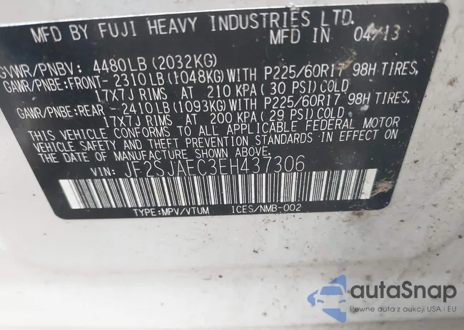JF2SJAEC3EH437306: 41936410