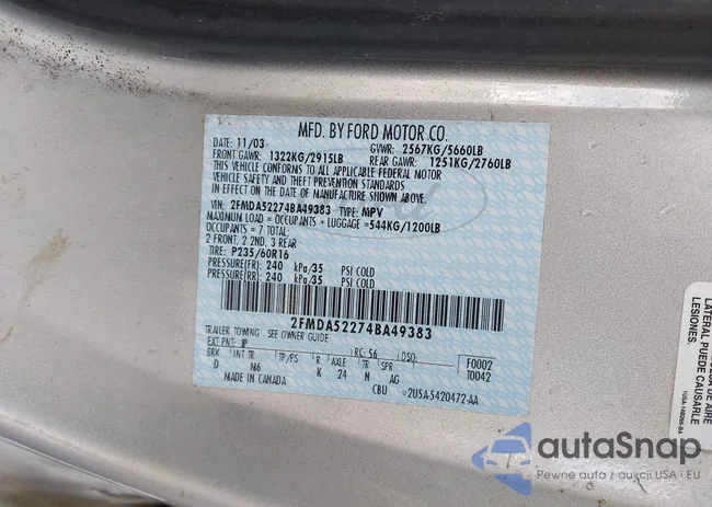 2FMDA52274BA49383: 41937150